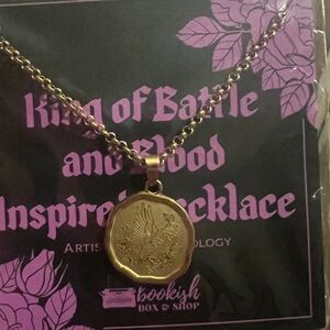 Bookish box inspired king of battle and blood necklace